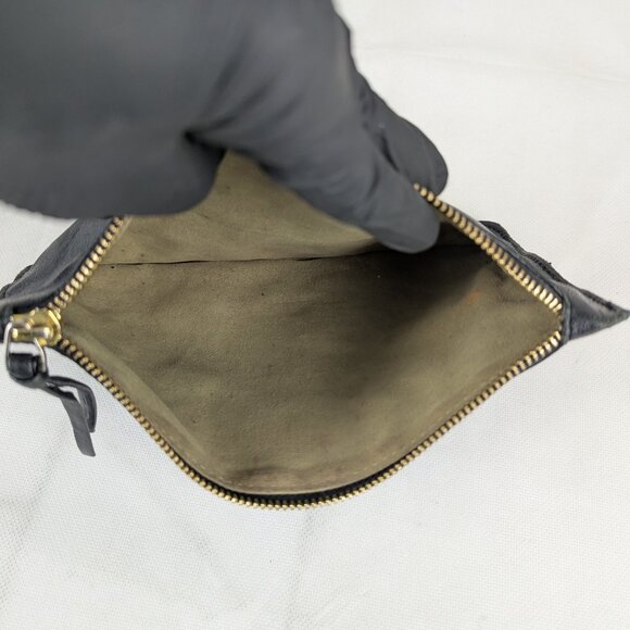Authentic Bottega Veneta Black Leather Pouch Made in Italy